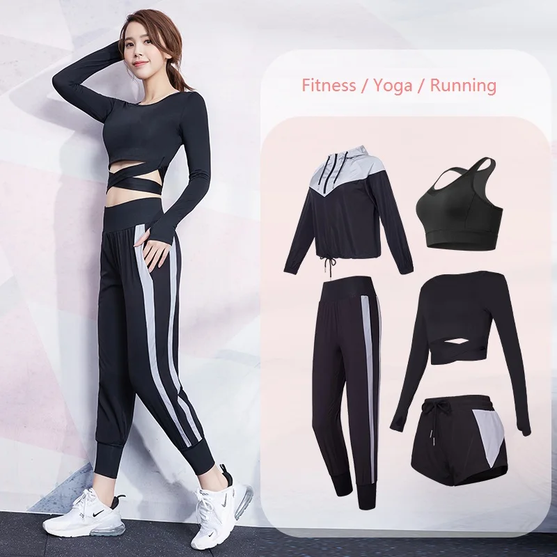 Delle donne Vestito di Sport per Corsa E Jogging Formazione Sexy Crop Top Vestiti di Yoga Donna Palestra Set Femme Allenamento di Fitness Insieme Dei Vestiti