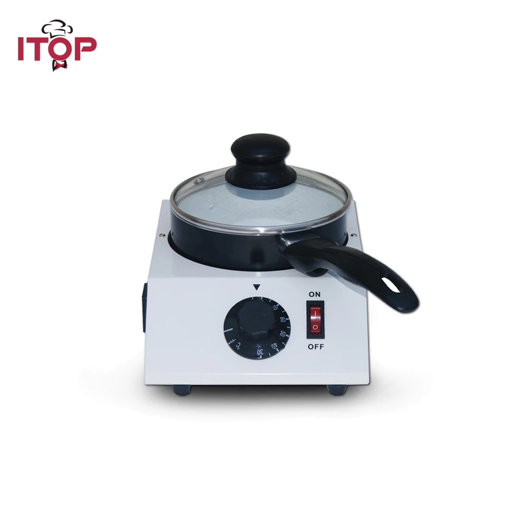 ITOP 40W Mini Electric Chocolate Melting Machine Single Pot Ceramic Non-Stick Pot Tempering Cylinder Melter Pan 220V 110V