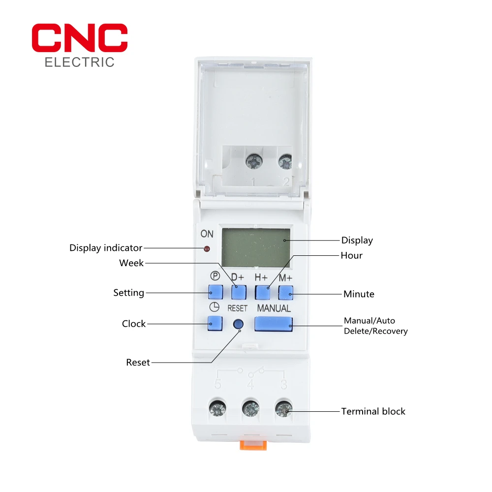 CNC TP8A16 Din Rail settimanale 7 giorni programmabile Digital TIME SWITCH relè controllo Timer AC 220V 16A 30A