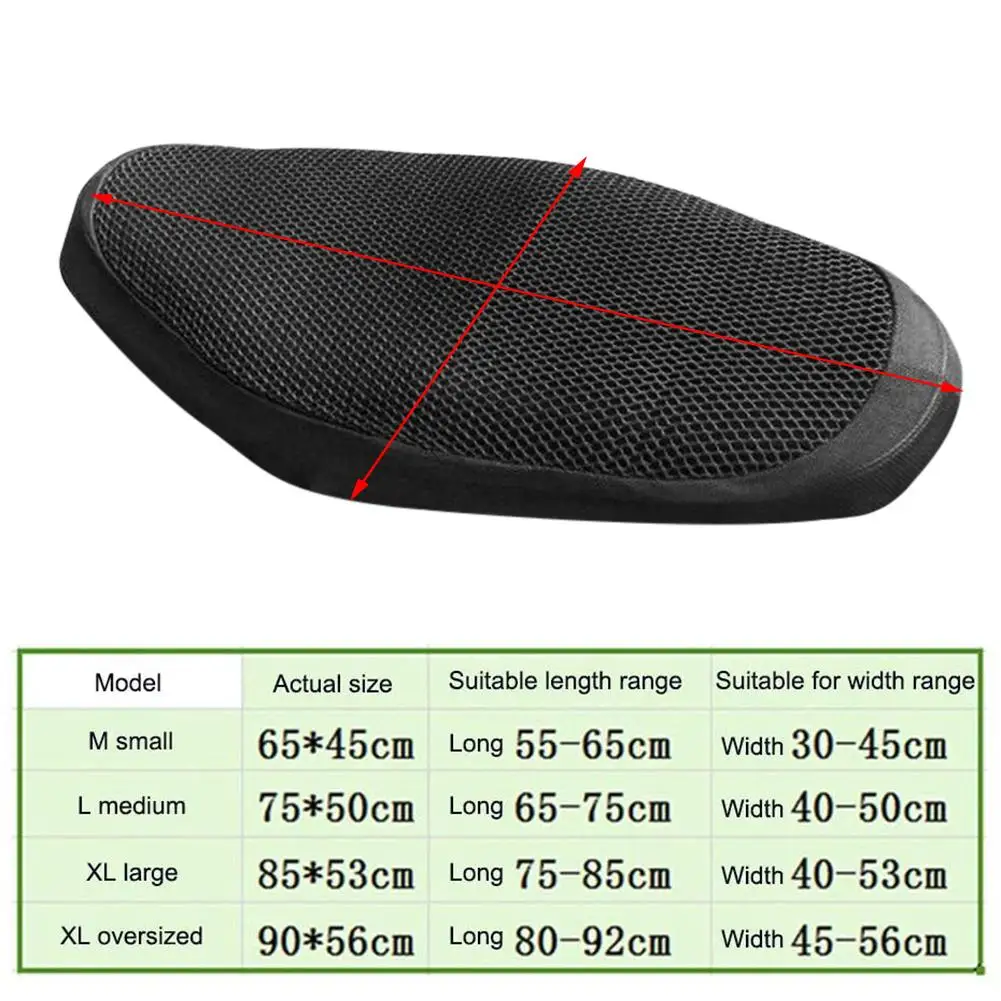 Universal Motorcycle Seat Cushion Cover Net 3D Mesh Protector Insulation Cushion Cover For Electric Bike Motorcycle Seat Cushion