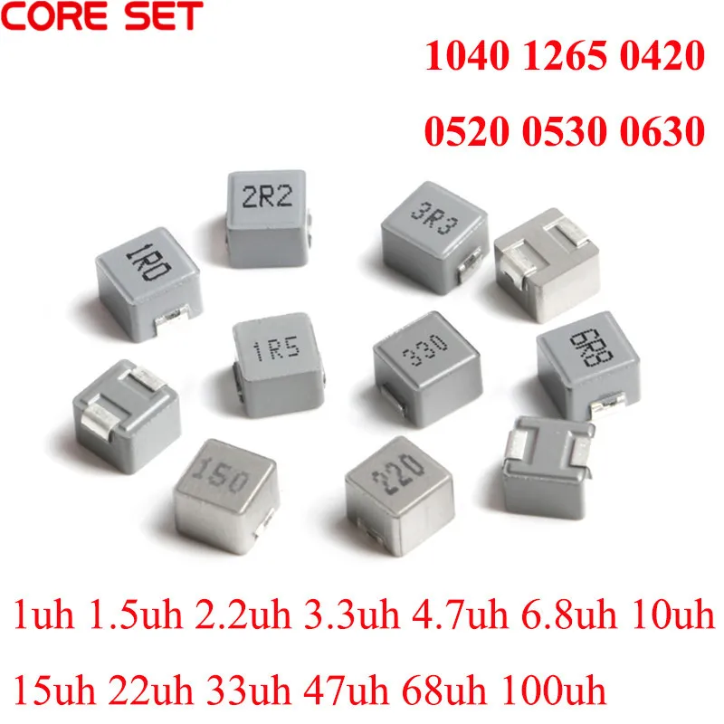 10pcs SMD Molding Power Inductors 1040 1265 0420 0520 0530 0630 0650 1UH 6.8UH 10UH 15UH 22UH 33UH 100uH 150uH 220uH Inductor