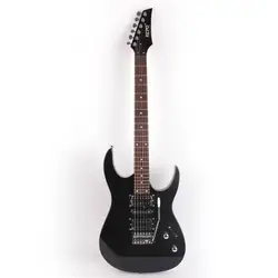 good quality cheap 24 frets fret cool shaped black red tremolo electric guitar for beginner travel