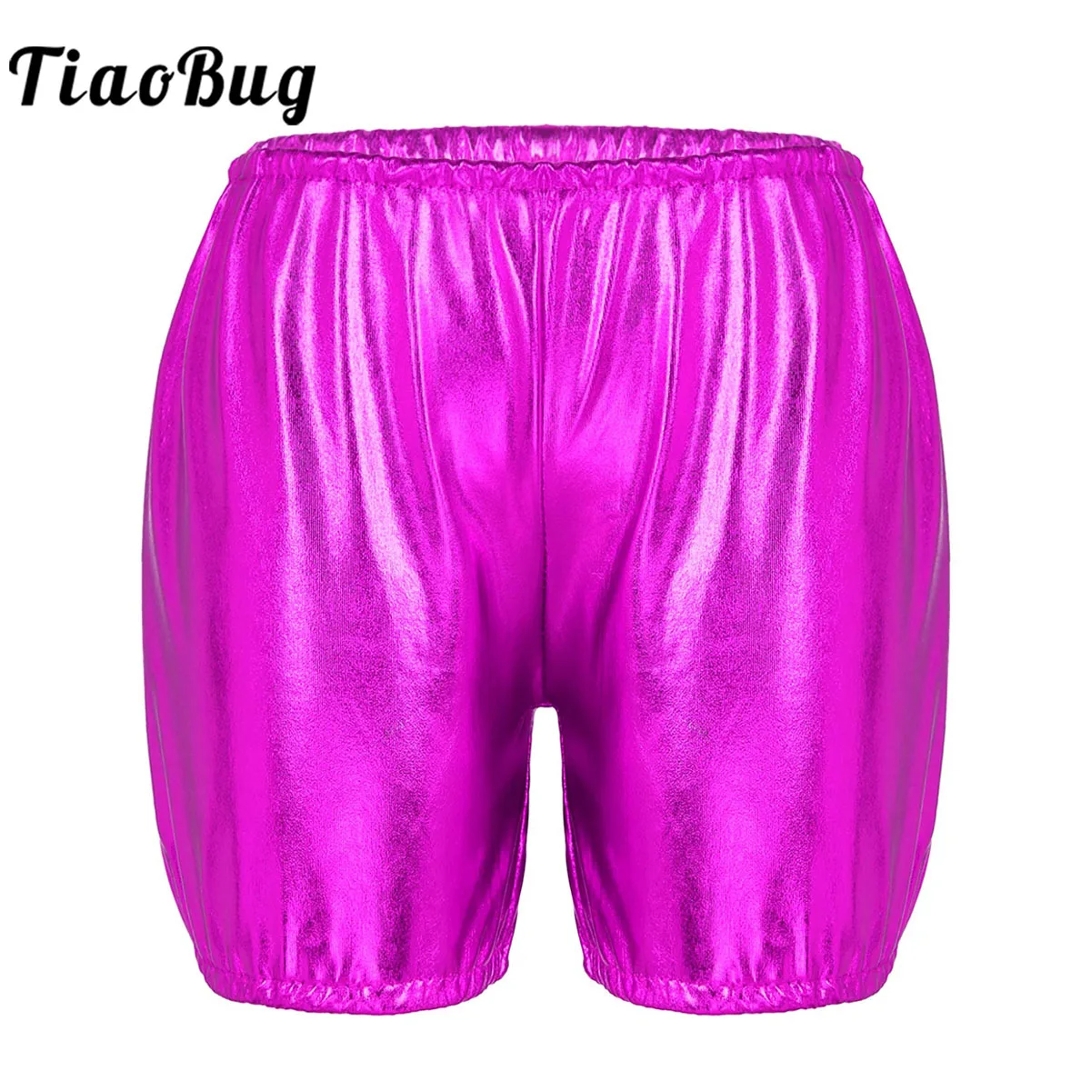 

Elastic Ballet Boxer Shorts For Kids Girls Shiny Metallic Bronzing Performance Dancing Dresses Gymnastics Leotards Practice Wear