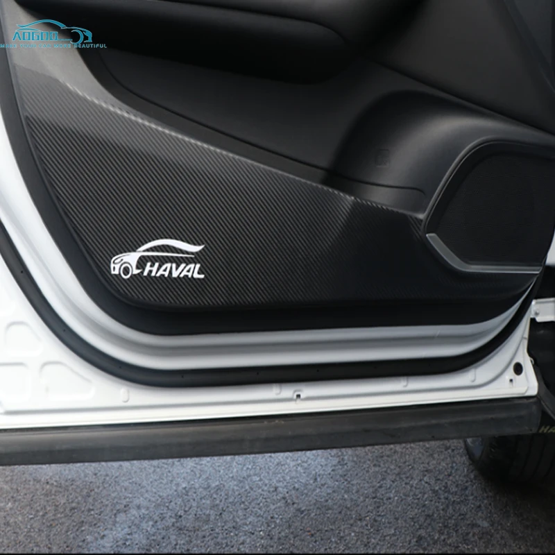 For Haval F7 F7x 2020 2021 Door Anti Kick Pad Protection Stickers Carbon Fiber Inner Side Edge Film Car Accessories