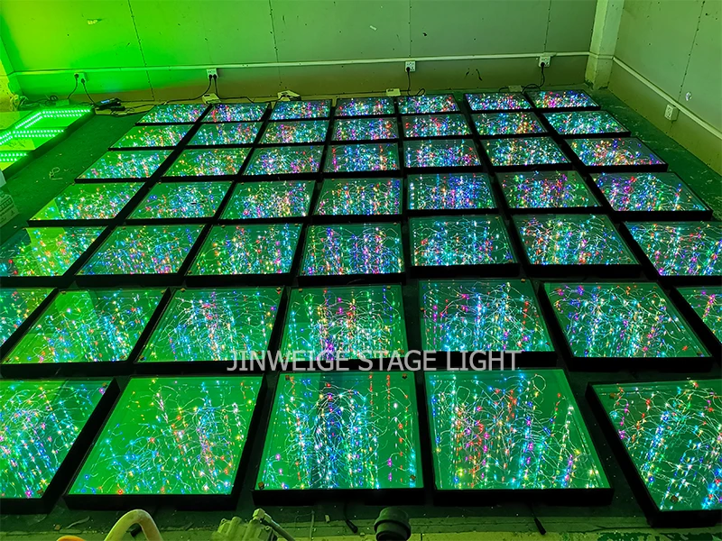 

Programmable Twinkle Infinity Mirror 3D Starry Gold Dance Floor Nightclub Disco Party Led Dancing Floor 50x50cm Per Panel