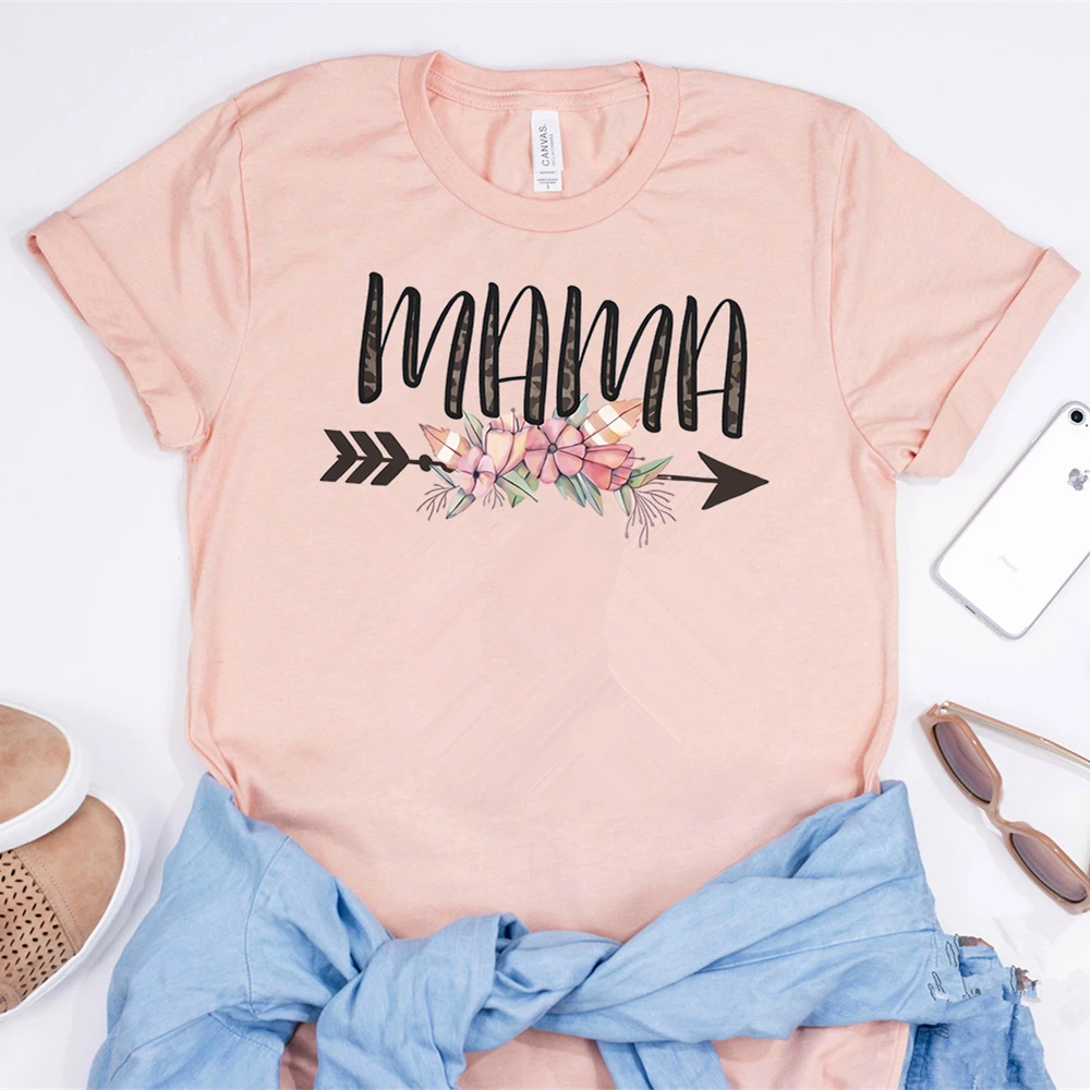 2020 Floral Mama Shirt Trendy Arrows Boho T-Shirt Leopard Mama Shirts Cute Momlife Tee