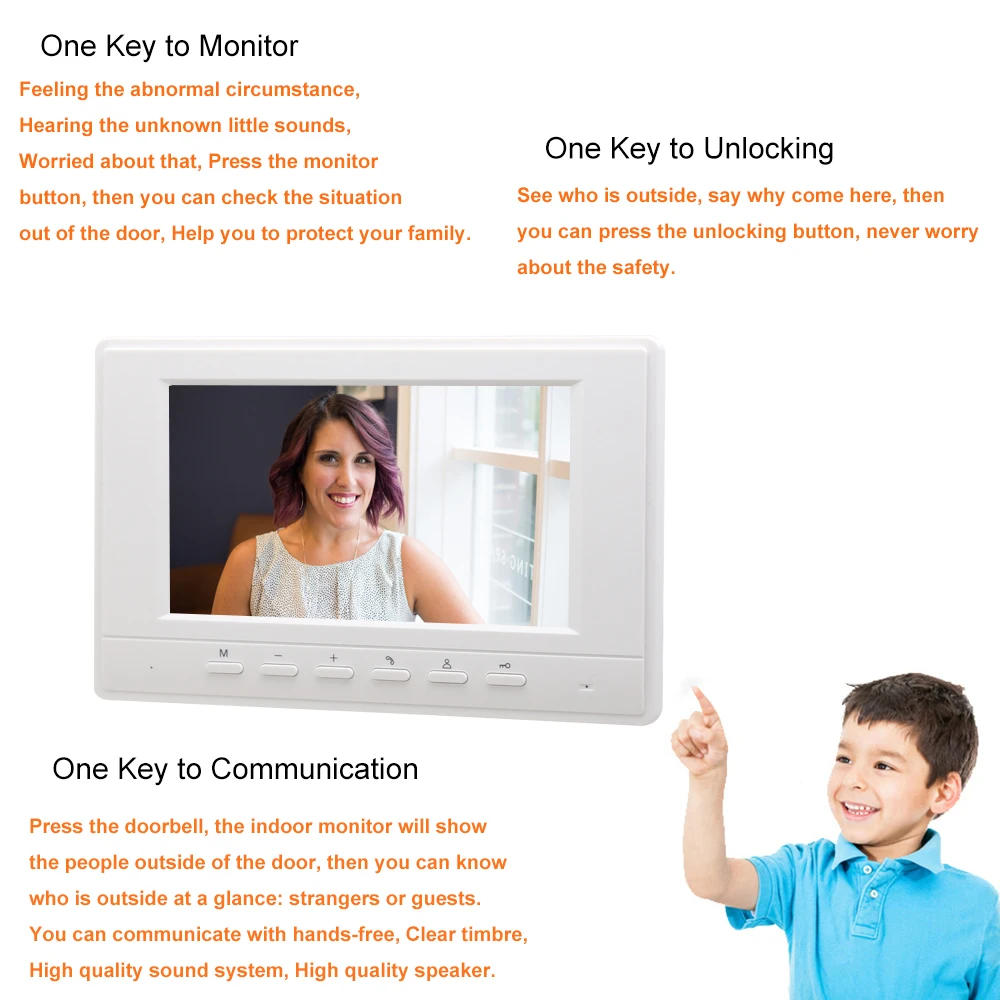 7 Inch Video Türklingel System Video Tür Sprechanlage Kits IR nachtsicht für Villa Haus Büro Wohnung