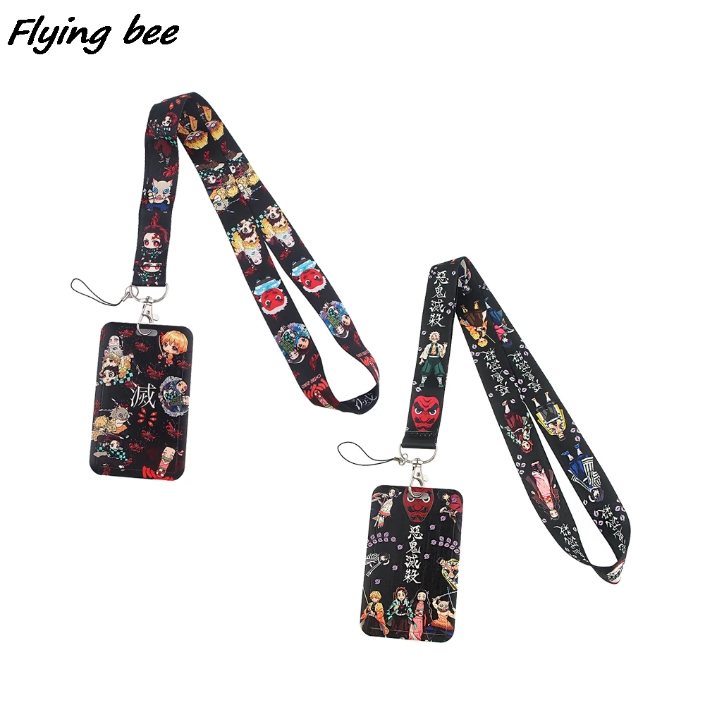 Flyingbee X1387アニメ悪魔特効クールストラップカードホルダー学生ぶら下げネック電話ストラップバッジ地下鉄アクセスカードホルダー