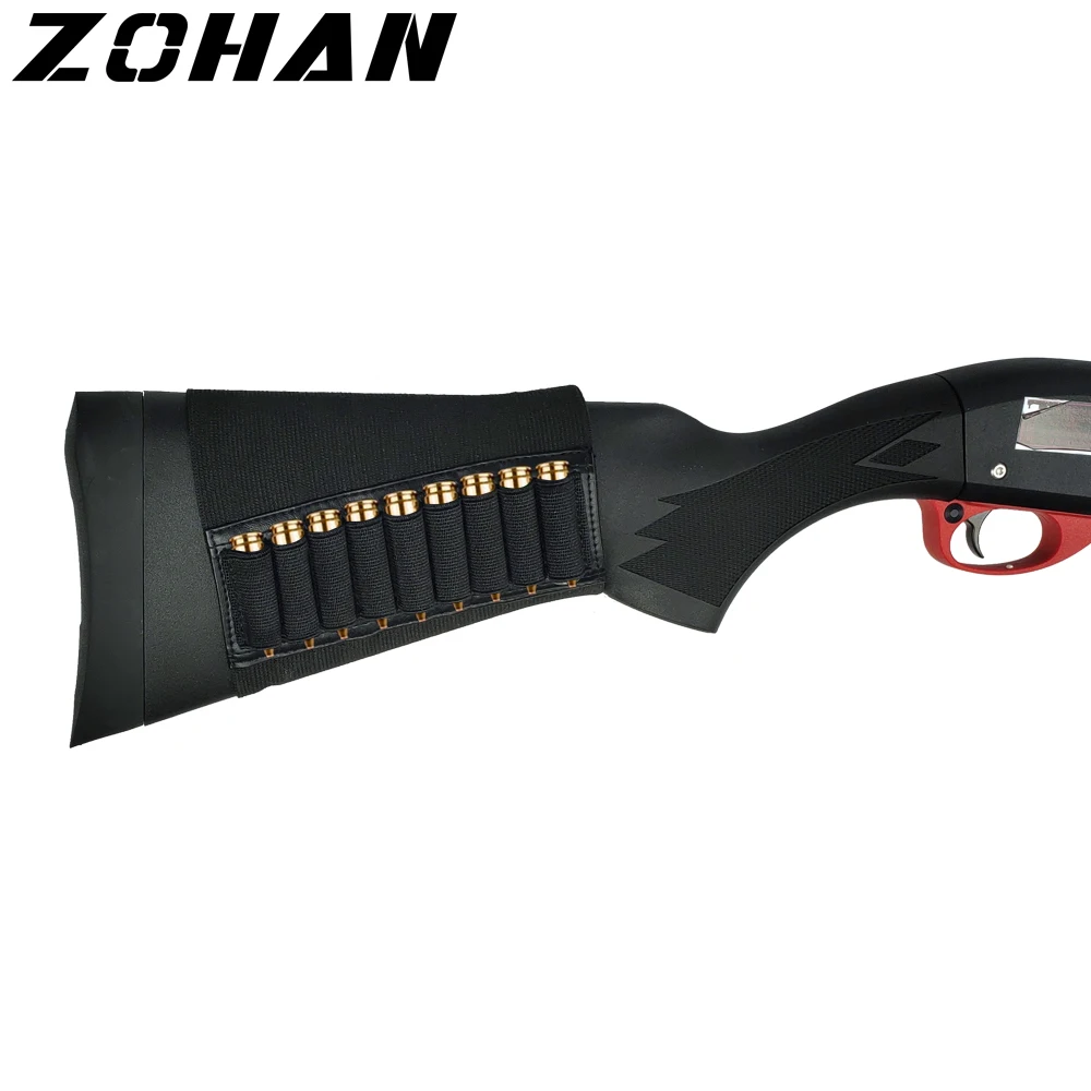 ZOHAN Tactical 9 Rounds Rifle Buttstock Shell Cartridge Shooting Gun Bullet Holder Ammo Shell Pouch for Hunting Accessorie