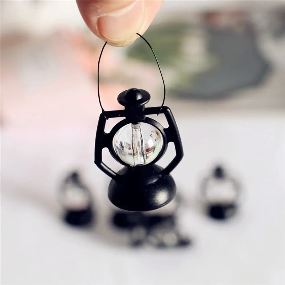 Retro Oil Lamp Mini Kerosene Lantern Miniature Toy Doll 1:6 1:12 Doll House Accessories Decor Ornaments