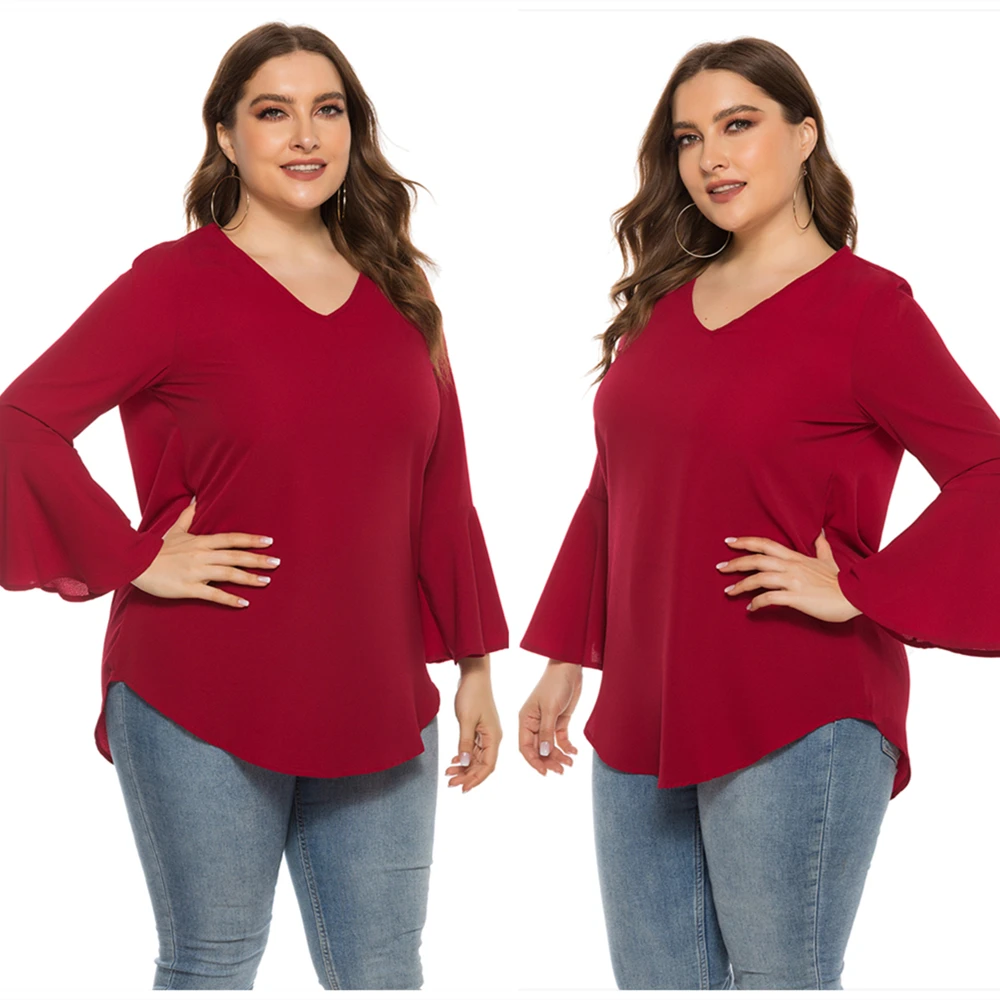 Mùa Xuân Năm 2021 Bán Phong Cách Âu Mỹ Bướm Tay TEE Plus Size Áo Cho Nữ