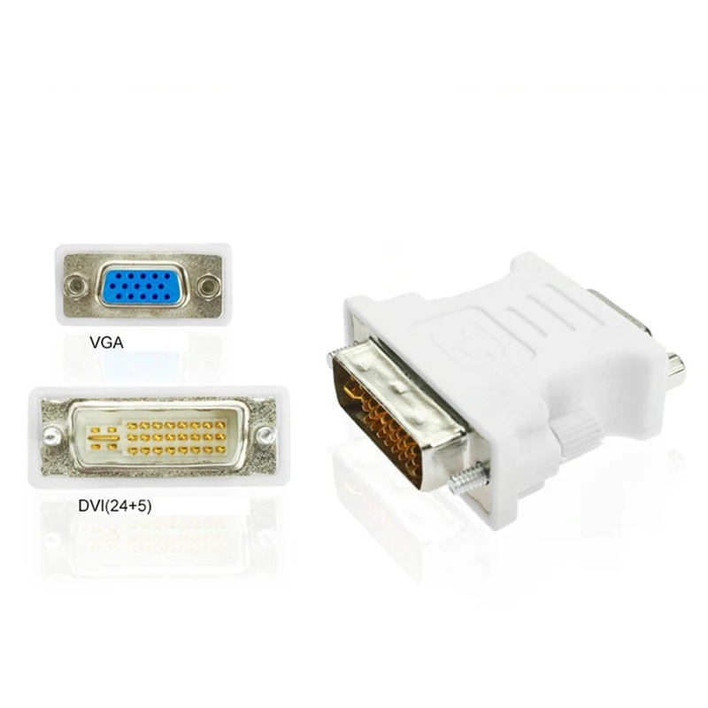 DVI (24+5) to VGA Adapter Converter DVI 24+5 Pin Male to VGA Female 1080P Converter Adapter for HDTV Monitor Computer PC Laptop