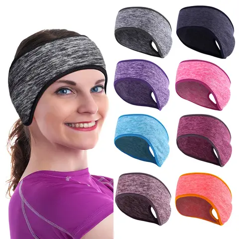 Women Yoga Sports Sweatband Headband Ponytail Holder Running Headband Winter Fleece Ear Cover Headband Female Ear Warmer Outdoor