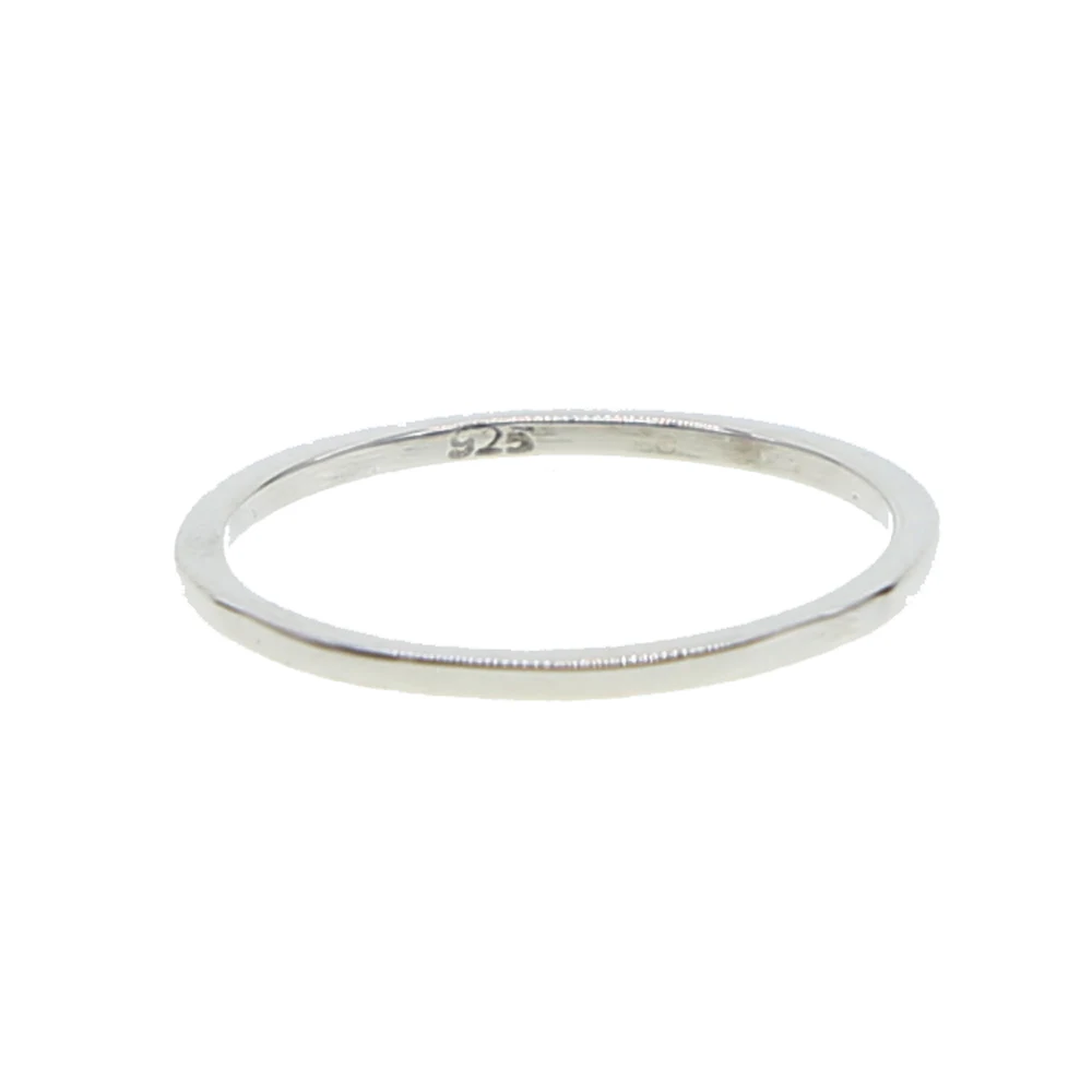 925 sterling silver classic simple thin band wholesale polished shiny size 4.5 midi knuckle silver ring - Image 2