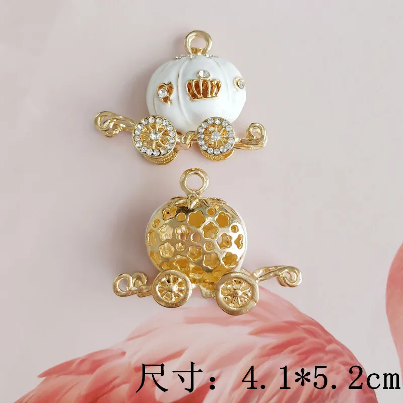 10pcs/lot 41*52mm pumpkin carriage wagon pendant alloy enamel charm DIY accessories of necklace bracelet headdress fitting