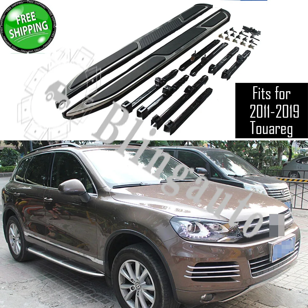 Fits for VW. Volkswagen Touareg 2011-2018 2Pcs left right running board side steps nerf bar car pedal side stairs side bar