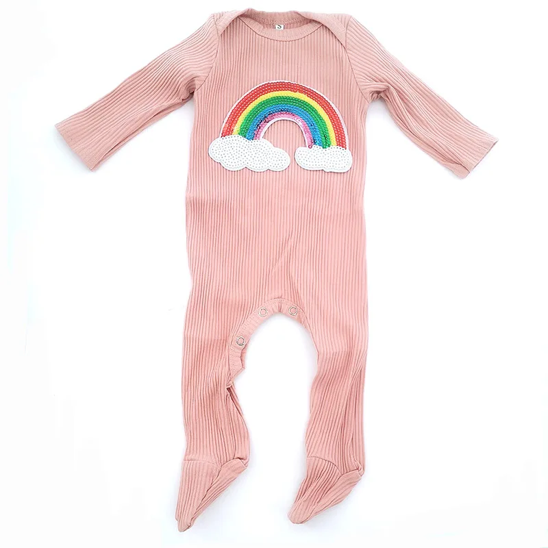 

Baby Girl Rainbow Cotton Romper Pajamas Soft Boy Kids Fall Clothes Long Sleeves O-neck Bodysuits Outfits 0-3 month Dropshipping