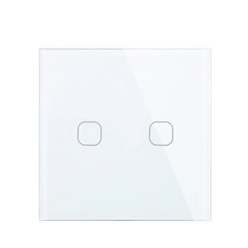 Touch Switch EU/UK standard White Crystal Glass Panel Touch Switch, AC220V,1 Gang 1 Way, EU Light Wall Touch Screen Switch