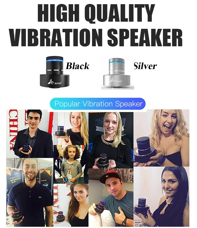 Adin 26w Vibration Bluetooth Speaker Wireless Music Soundbar Subwoofer Neighbor Column Portable Mini Vibro Resonance Speakers