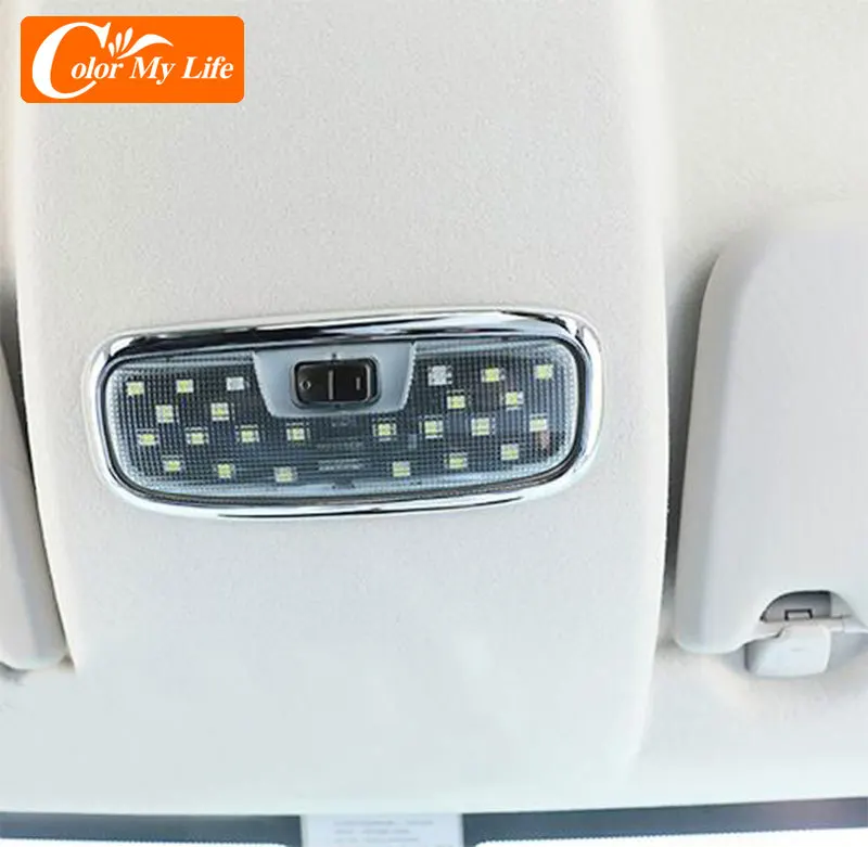 Car Styling for Ford Ecosport 2013 - 2017 Interior Reading Light Inner Roof Lights Frame Lamp Cover Sticker Night Lamps Trim