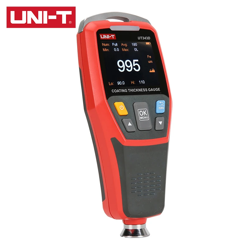 UNI-T UT343D  AUTO Metal Coating Thickness Gauge FE/NFE auto Recognition Single-point Multi-point Quick Judgment Prompt