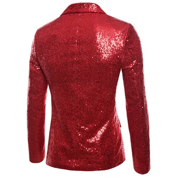 Men Glitters Suit Jackets Sequins Party Button Dance Bling Coats Wedding Party Men Blazer Gentleman Formal Suit Plus Size 2XL 5