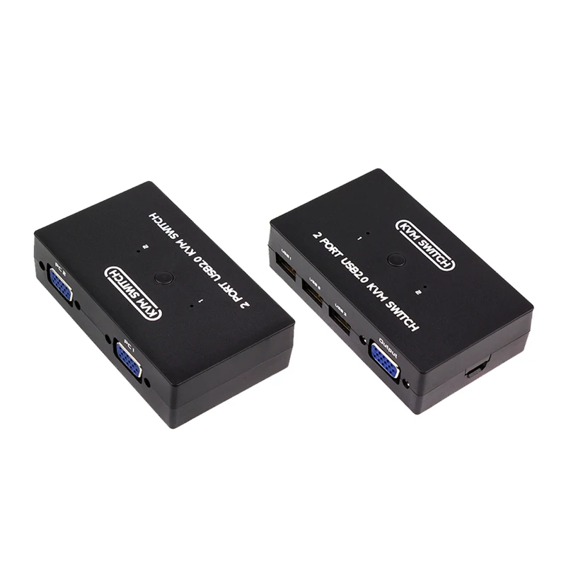 2 portas kvm switch vga computador portátil host compartilhamento usb impressora teclado mouse monitor 2 em 1 para fora sharer