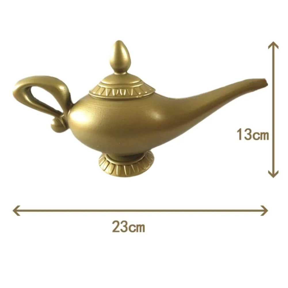 Light Lamp Round Base Performance Props 3D Sense Aladdin Genie Lamp Carved Costume Stage Props Decorative Gift