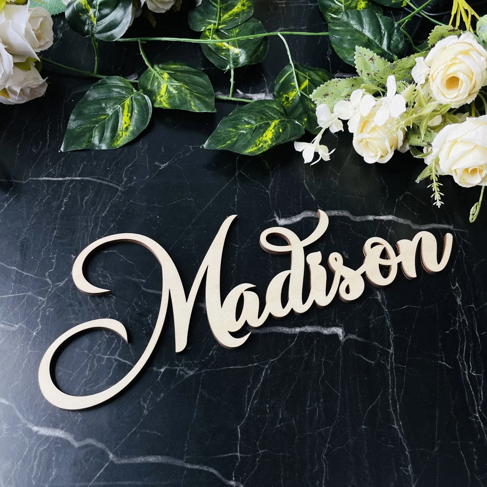 Personalized Name Sign Letter Wedding Anniversary Birthday Wall Art Decor Shop Sign Party Baby Shower Wooden Acrylic Name