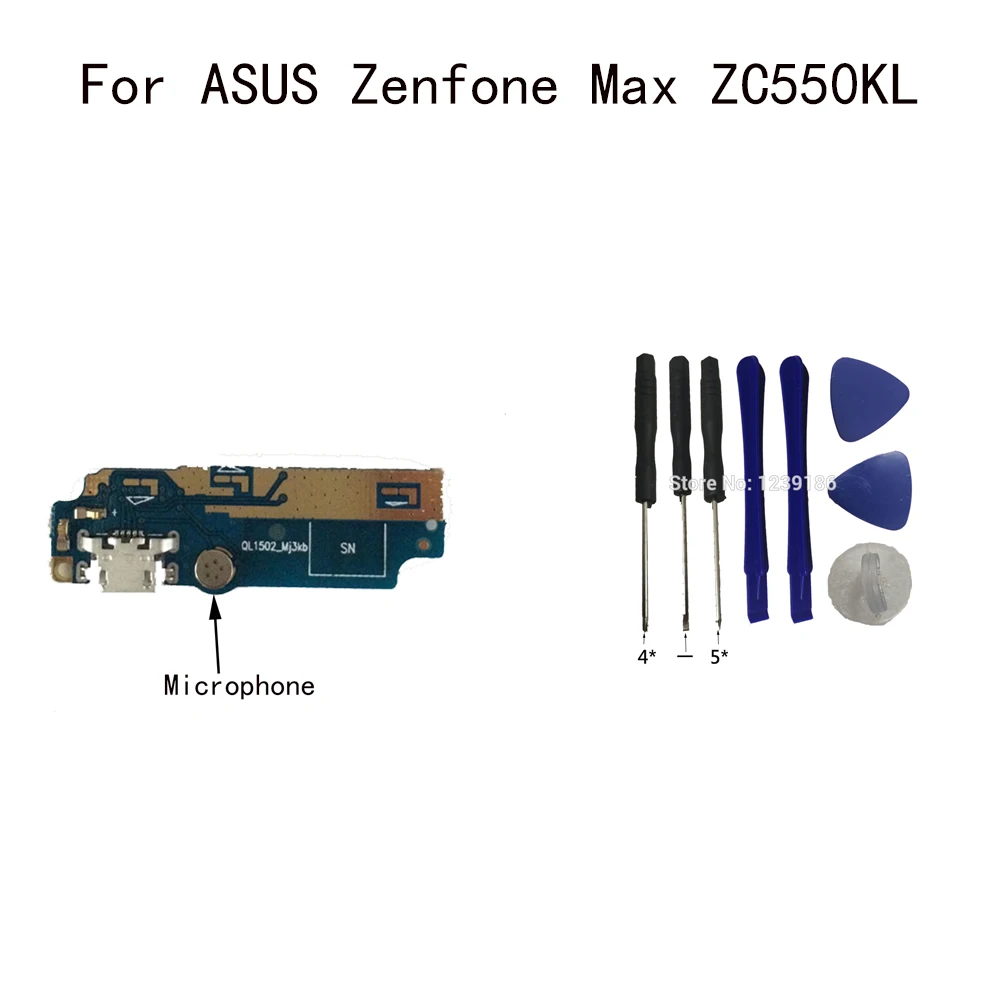 For ASUS Zenfone Max ZC550KL USB Charging Dock With Microphone USB Charger Plug Board Module Repair Parts + Tool