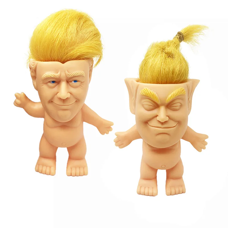 10cm  US Donald Trump Action Figure Troll Doll Figures Hair to The Chief Lucky Trolls Funny Toys Decompression toys