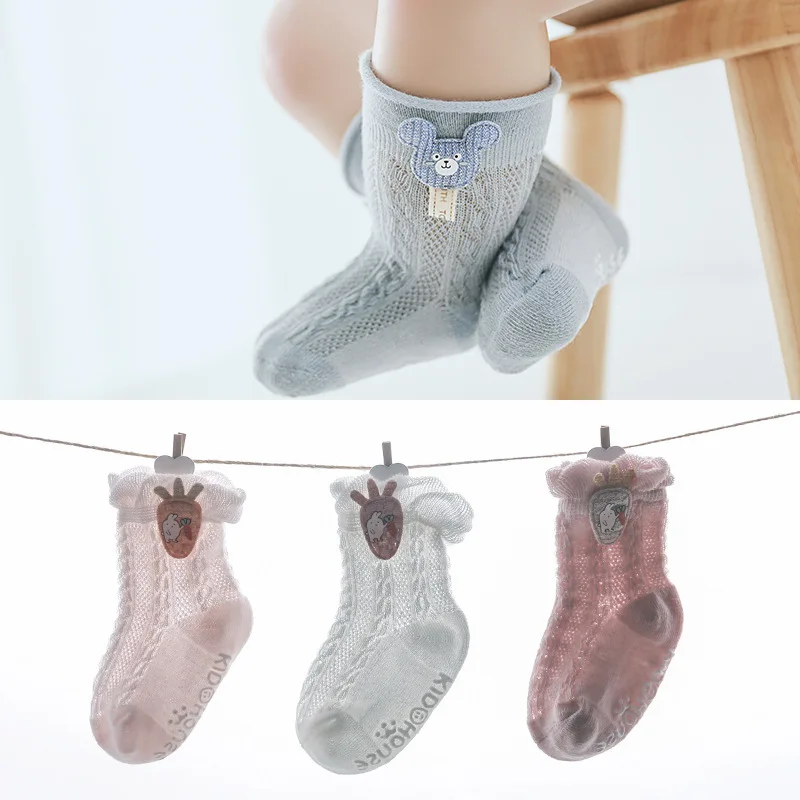 5 Pairs/lot Infant Baby Socks Cute Breathable Sock Cotton Newborn Boys Girls Short Socks Thin Baby Spring Summer Cartoon Socks