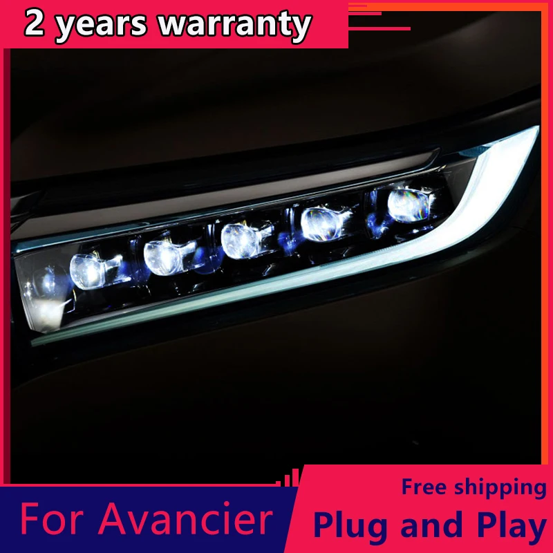 

Car Styling For Honda Avancier Led Headlights 2017-2019 Head Lamp Double C Angel eye led DRL front light