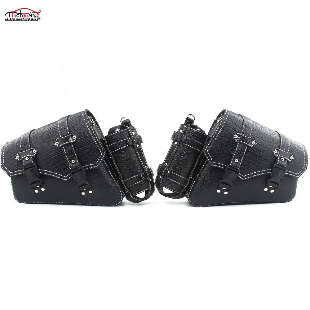 Motorcycle Saddle bags PU Leather Swingarm Bag Motorcycle SaddleBags Side Tool Bags Storage For Harley Sportster XL 883 XL1200