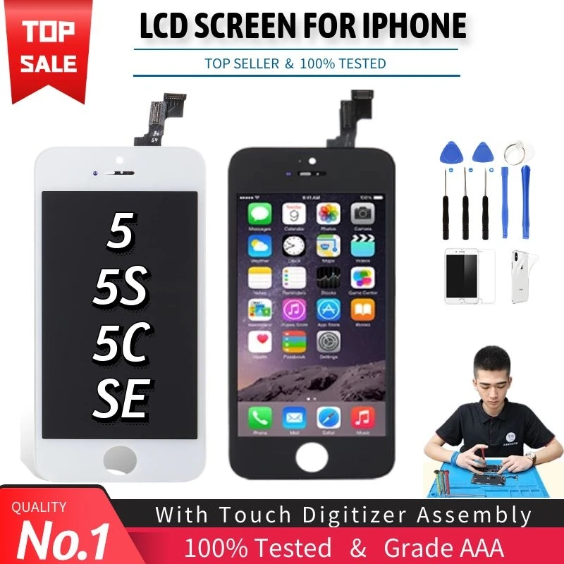 

LCD Display For iPhone 5 5S 5C 5SE Touch Screen Digitizer LCD for iPhone 5 5S SE Assembly Replacement AAA+++ Quality with Gifts