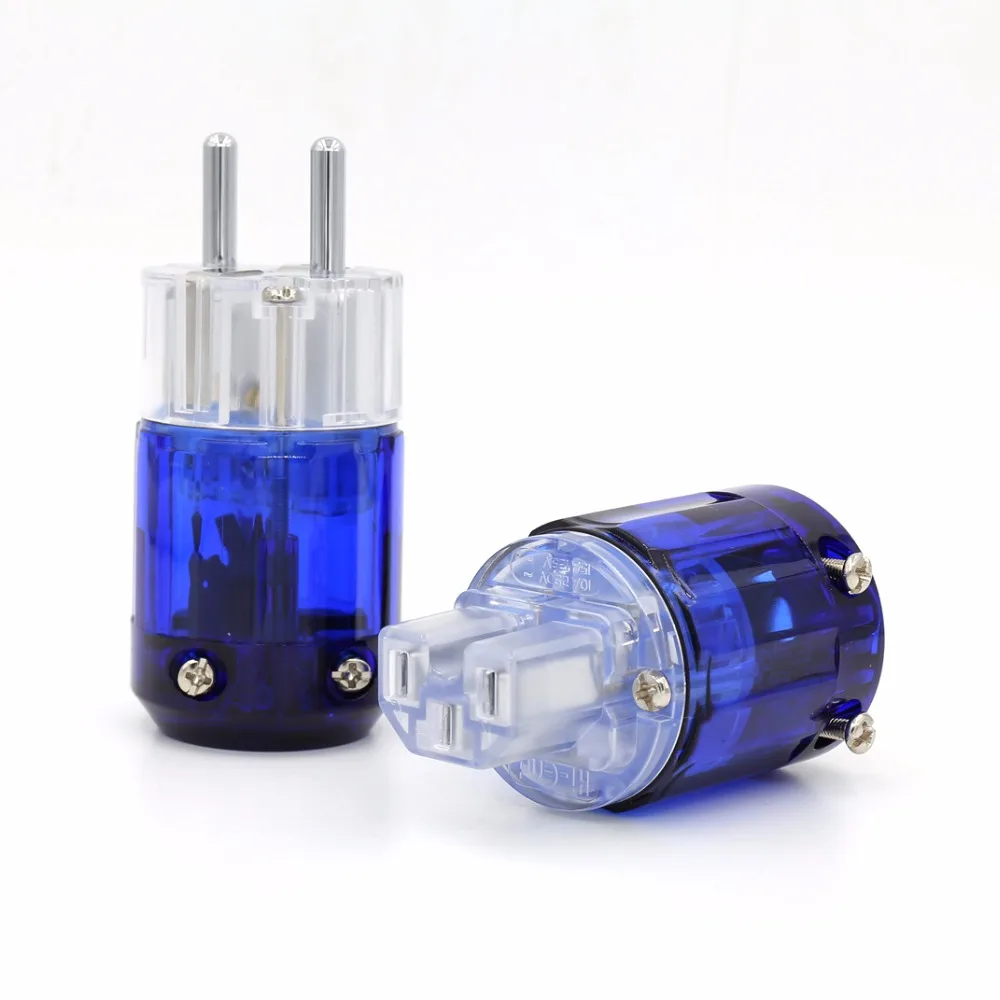 P037etr 1 paar hohe qualität hifi messing P-037e + reines kupfer C-037 rhodiniert eu power stecker ac kabel netzstecker – Detail 3