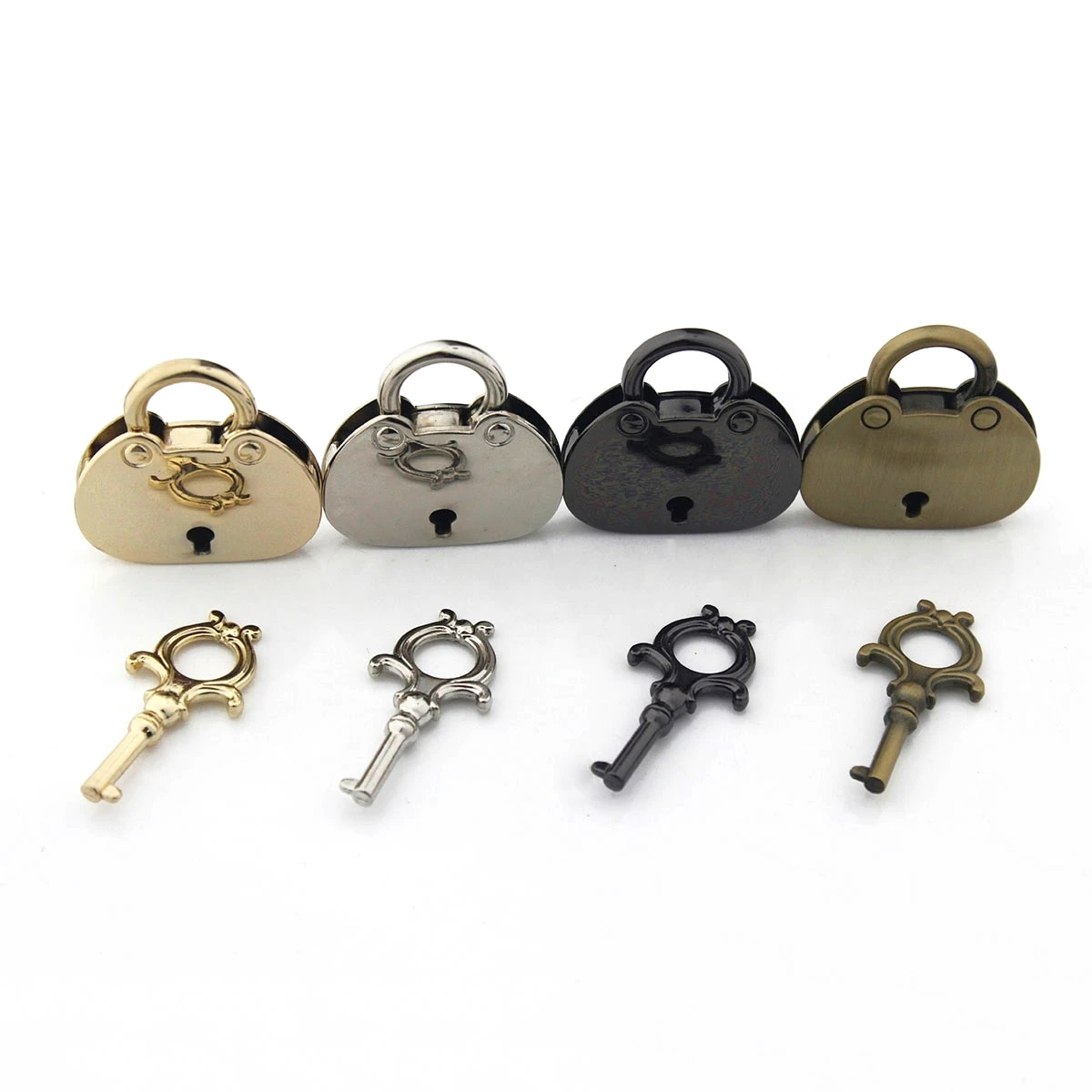 1pcs Fashion Metal Decoration Lock Mini Vintage Padlock Bag Suitcase Luggage Box Key Lock With Key DIY Hardware Accessories