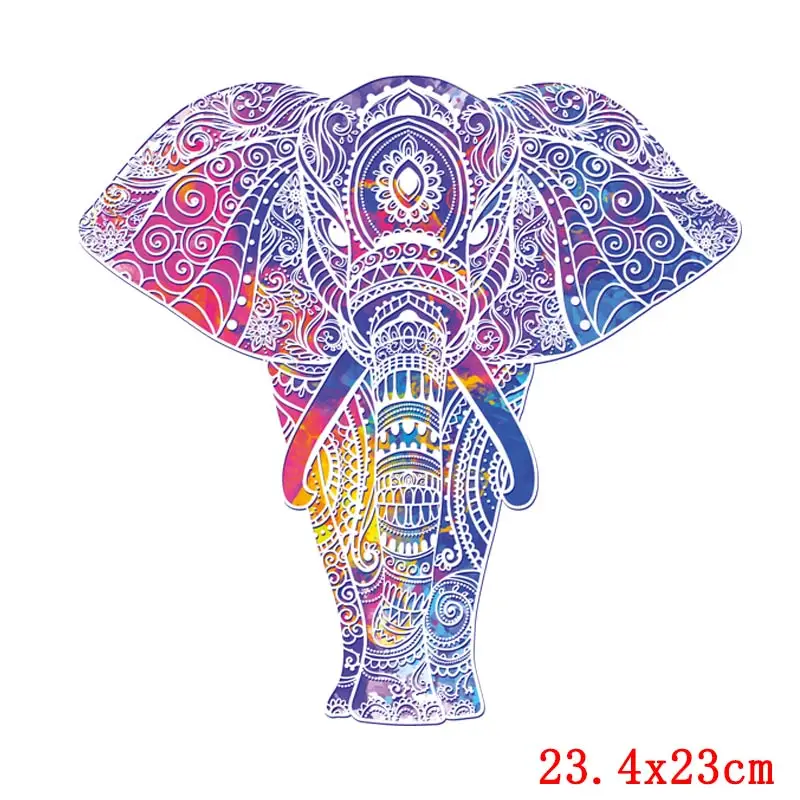 Colorful Animal Applique Iron-On Transfers Patches For Clothing DIY Punk Skull Heat Transfer Thermal Stickers For Clothes Print