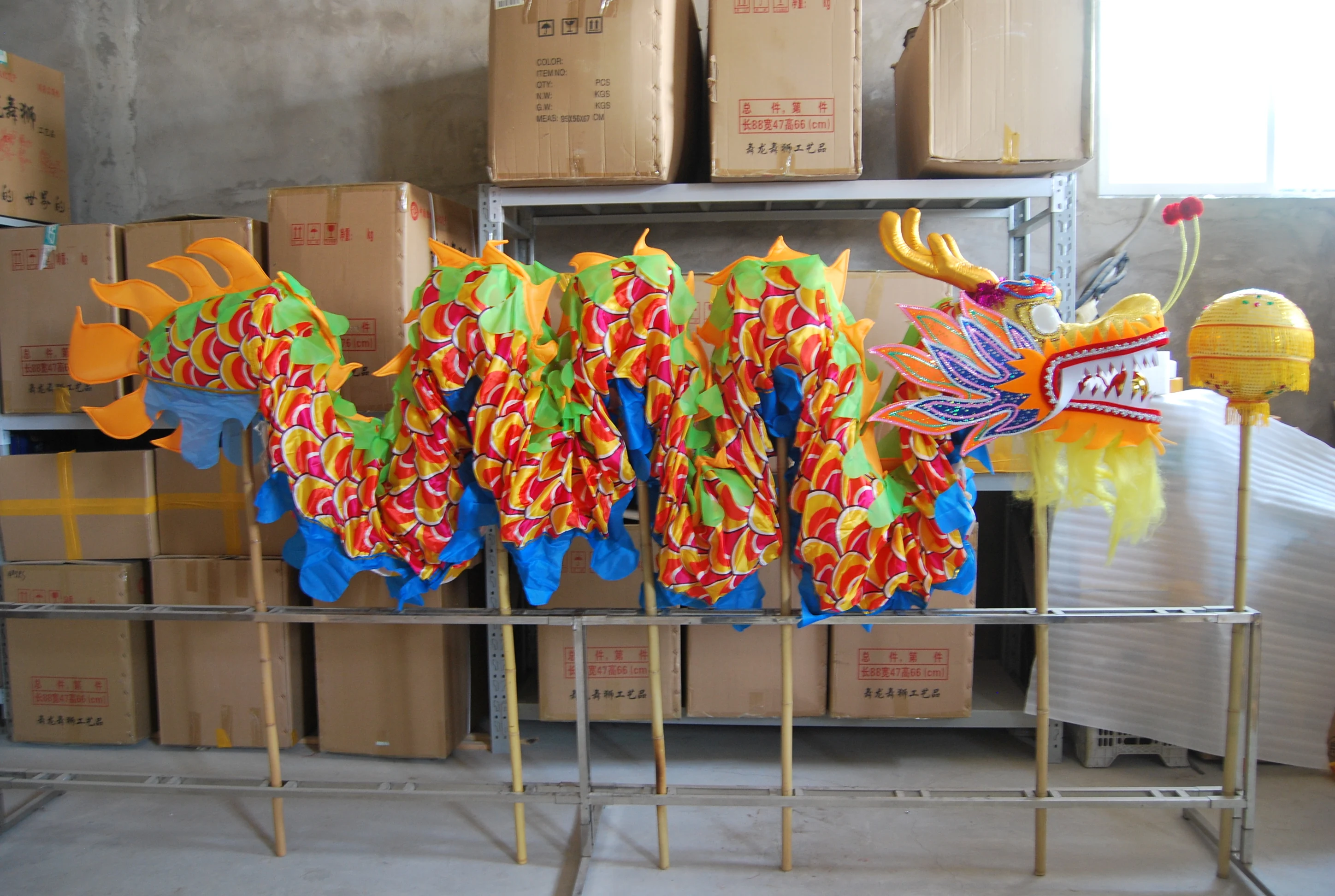 

DRAGON DANCE Props 6 Players 10m adult Size 4 Silk Print Fabric Parade Ornament Chinese Traditional Culture Folk Festival