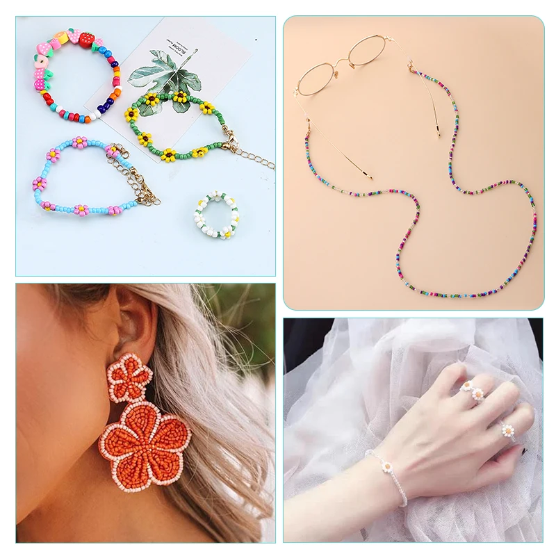 2mm Glass Seed Beads Set Jewelry Making Beads Kit Bracelets Necklace Ring Making Kit For DIY Art  Handmade Craft 20000pcs