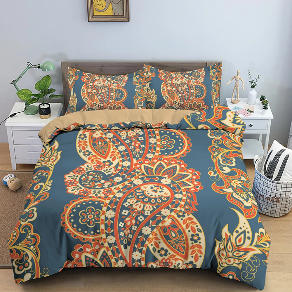 Paisley Style Boho Mandala Decor King Bedding Set 2/3PCS With Pillowcase Duvet Cover Queen Comforter Sets Home Textile Gift