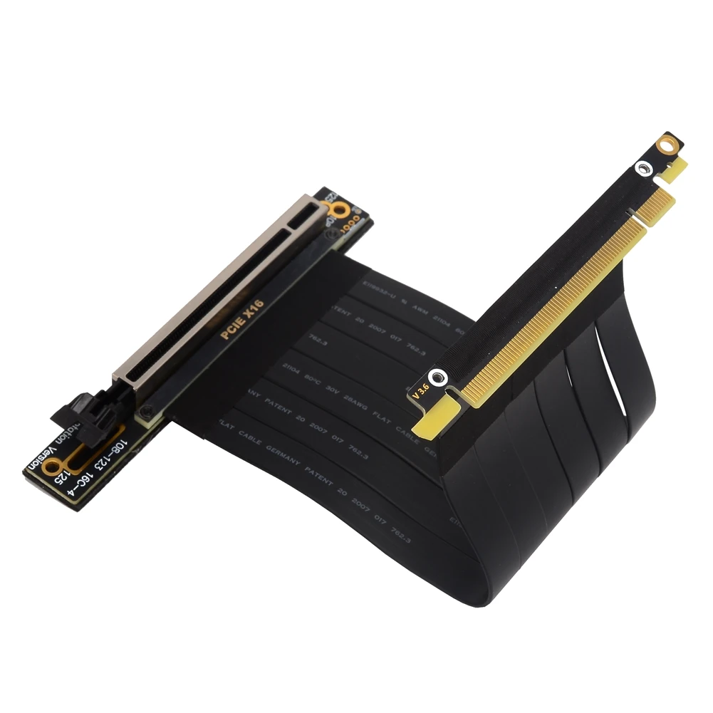 Imagem -02 - Cabo de Extensão Flexível Dobra Dupla 90 Graus Vertical Pcie 3.0x16 Masculino Feminino Angled Riser Cabo Placa Gráfica