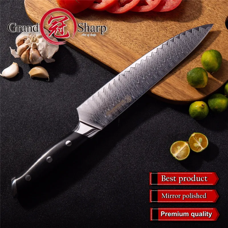 

Grandsharp 8 Inch Chef Knife Japanese 67 Layers Damascus AUS10 Steel Kitchen Knives High Quality Cleaver Cooking Tool G10 Handle