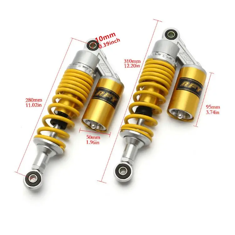 280mm Round motorcycle Shock Absorbers For Yamaha XVS250 DRAG STAR 88-07 DT80 81-83 GT80 73-80  MX80 80-82  SR250SE 77-85