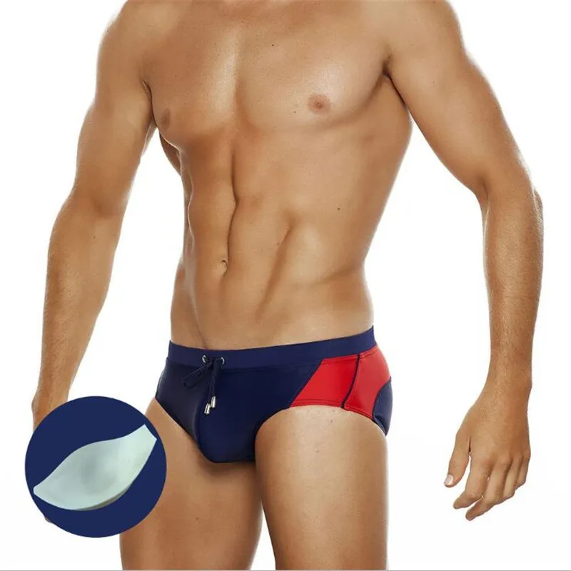 Summer Swimwear Men Push Pad Swimsuit Gay Sexy Swimming Trunks Boxer Short Quick Dry Fashion Briefs Boy Colorful Beach Wear Surf