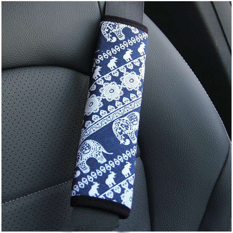 

Ethnic style linen car seat belt shoulder guard protective cover insurance belt