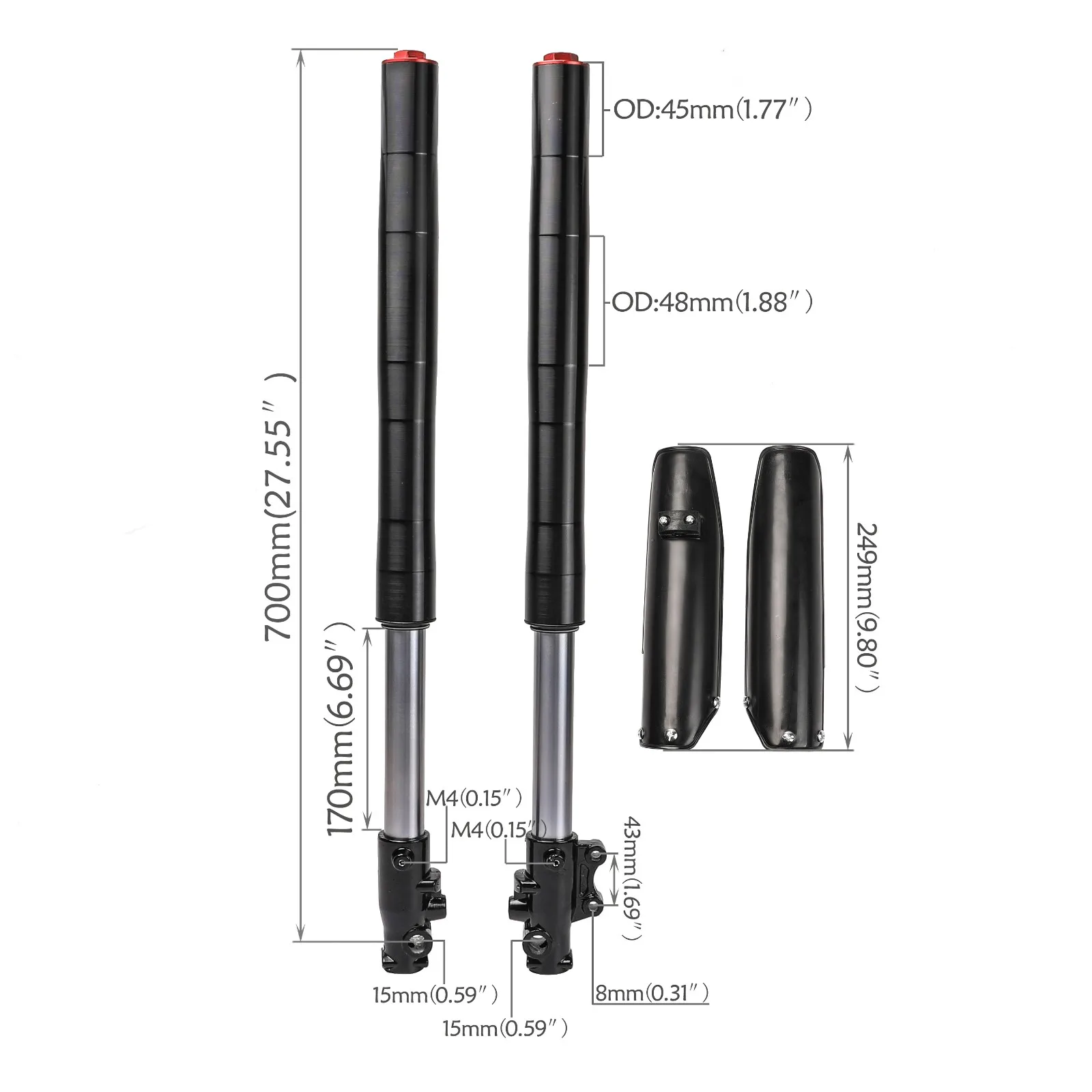 700mm Original Front Fork Shock Suspension absorption for 110cc 125cc 150cc Chinese Dirt Bike CRF 50 70 KLX110 Motorcycle