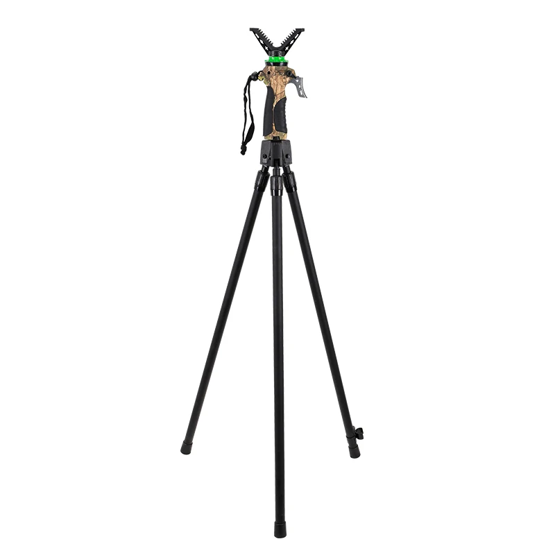 One Handle Control Adjustable Height Yoke Trigger Tripod Fierydeer WG-T02 V Shaped Rotating Professional Hunting Shooting Stick