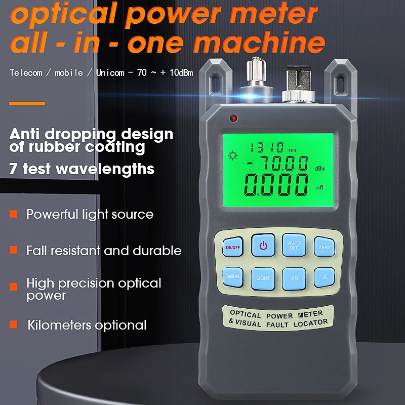 Imagem -02 - Medidor de Potência Óptica com Localizador Visual de Falhas Verificador de Fibra 150mw 5km 10km 20km 30km 50km Vfl Tudo em um