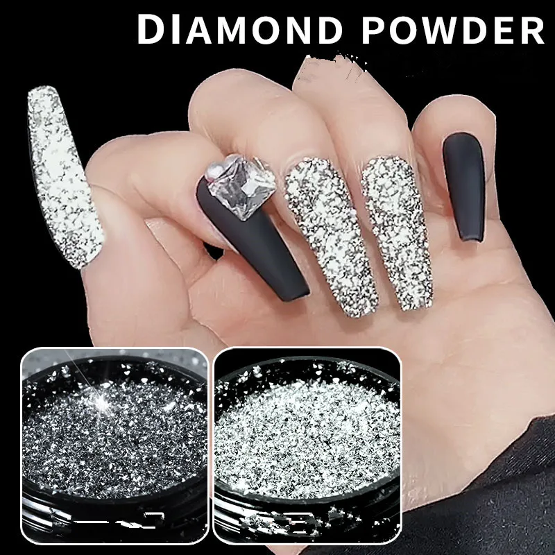 Poudre scintillante réfléchissante pour ongles, diamant étincelant, écrasement de la poussière, Pigment Micro diamant, brille dans la nuit, décoration artistique pour ongles